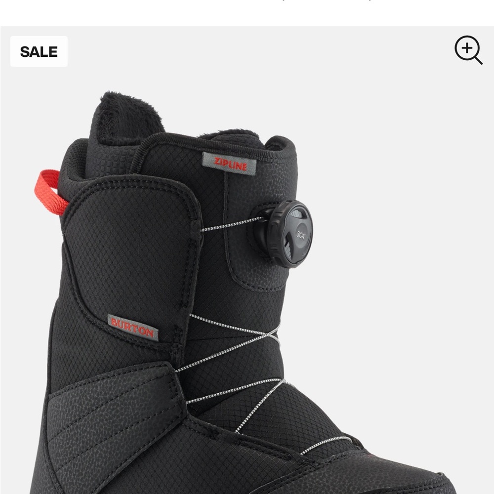 Burton Kids' Black Snow Boots with Red Accents